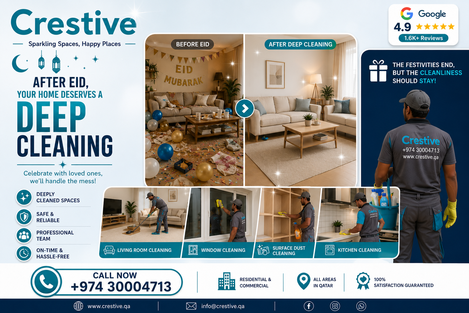 Professional home deep cleaning after Eid in Qatar including sofa, carpet, and majlis cleaning
